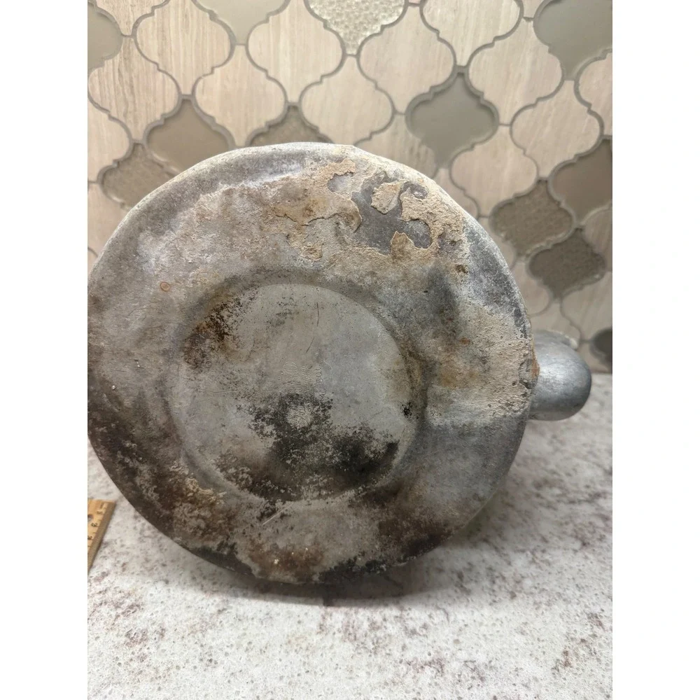 Vintage Mirro Aluminum Tea Kettle 5 Qt Wood Handle Rustic Farmhouse Decor 11in